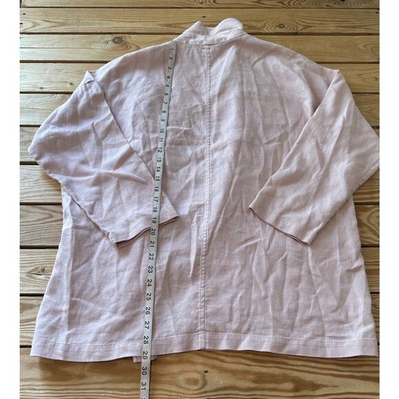 Eileen Fisher Open Front Linen Jacket Size XL Women’s Pink - Picture 5 of 7